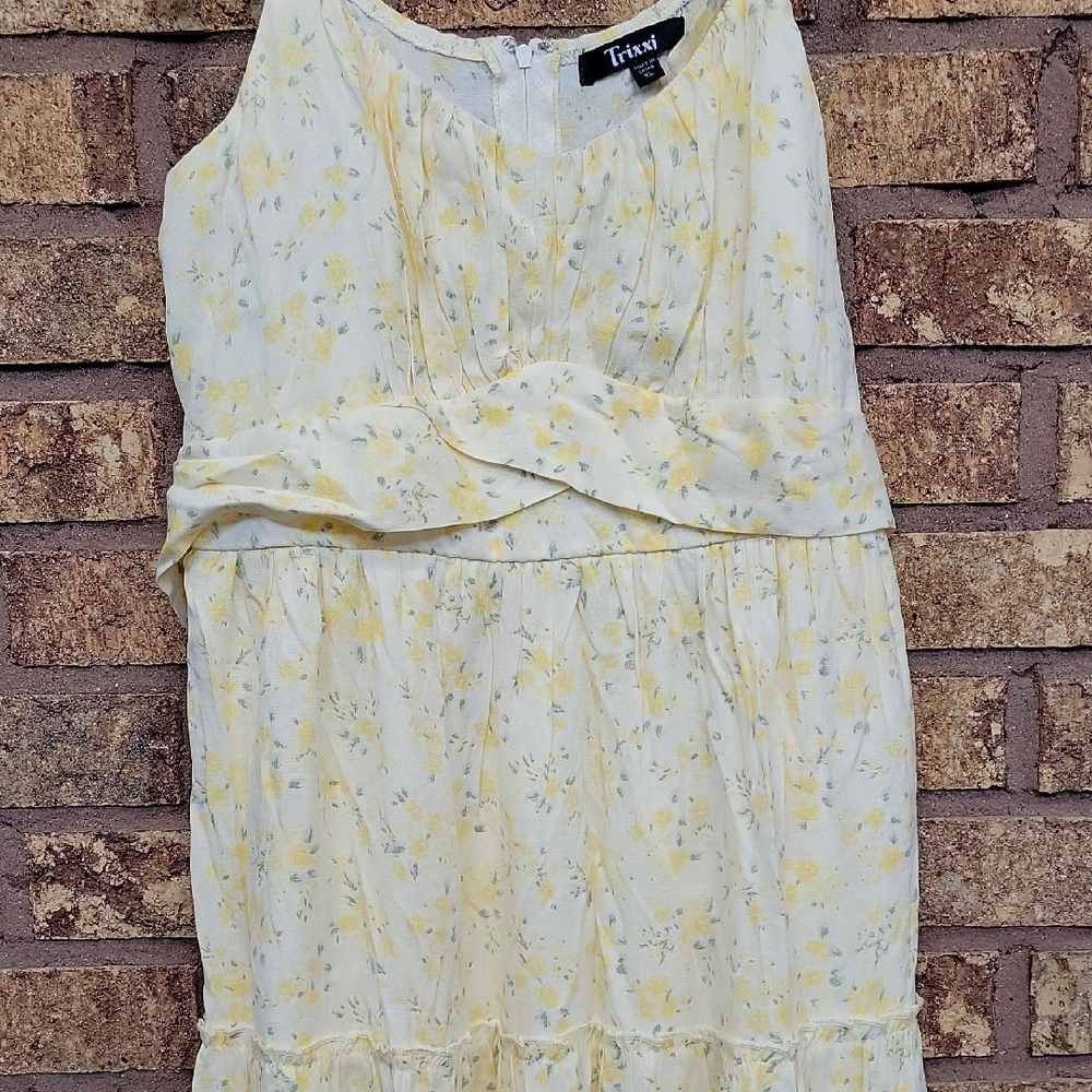 Trixxi Women's Maxi Yellow Floral Dress Size XL New with Tags - Picture 4 of 13